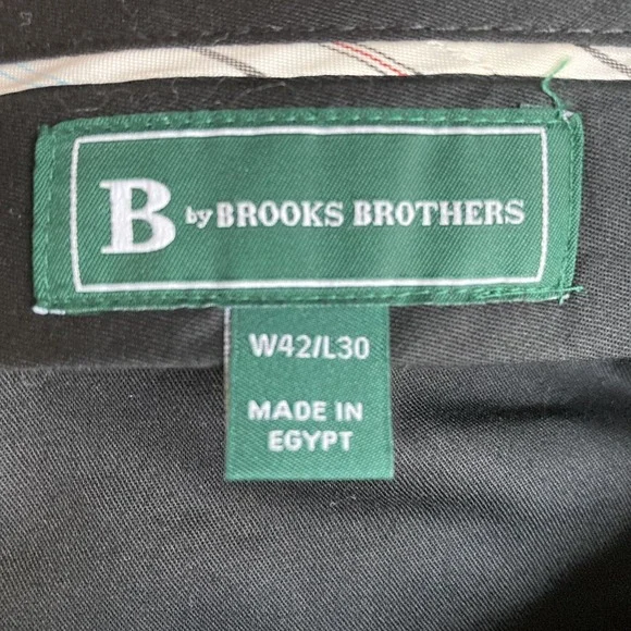 Brooks Brothers Mens Classic fit Dress Pants 42W 30L Black Solid Stretch Wool - Picture 3 of 8